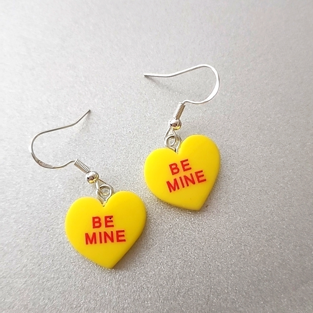 Valentines Hearts Eartings Be Mine 925S Sterling Post